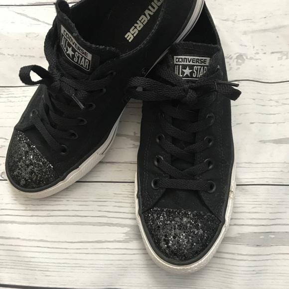 black glitter toe converse